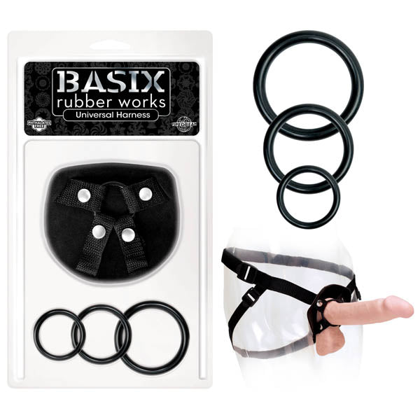 Basix Rubber Works Universal Harness - Black Strap-On Harness (No Probe Included)-PD4320-01