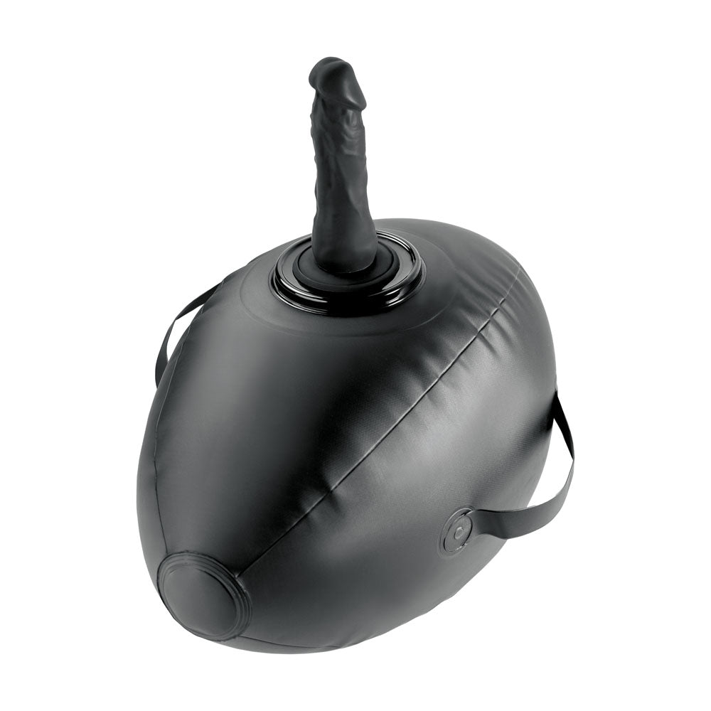 Fetish Fantasy Series Body Dock Inflatable Love Ball - Black Inflatable Cushion with Black 15.2 cm Dildo-PD4472-23