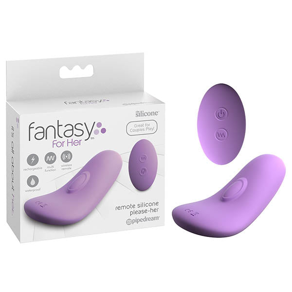 Fantasy For Her Remote Silicone Please-Her - Purple USB Rechargeable Stimulator with Wireless Remote-PD4935-12