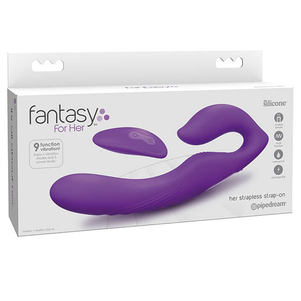 Fantasy For Her Ultimate Strapless Strap-On - Purple USB Rechargeable Strapless Strap-On with Wireless Remote-PD4954-12