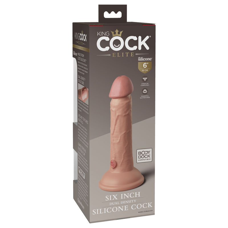 King Cock Elite 6 Dual Density Cock - Flesh - Flesh 15.2 cm Dong-PD5770-21