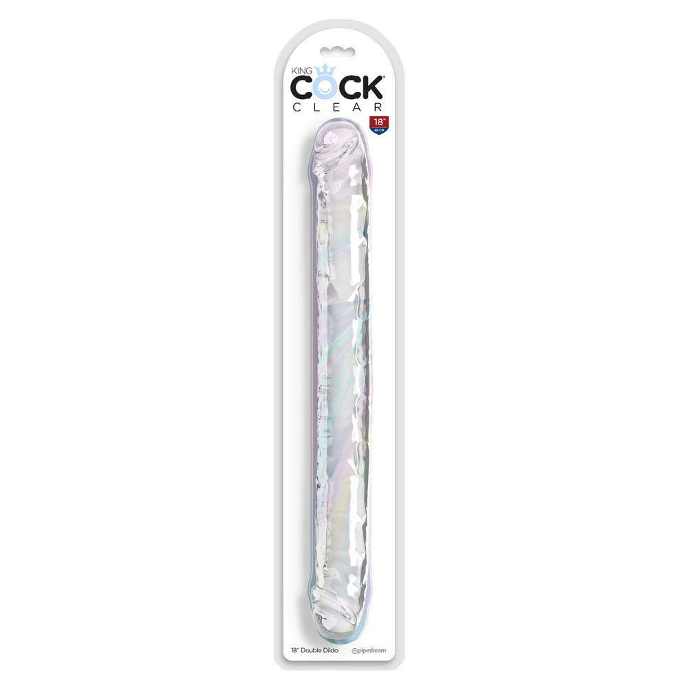 King Cock 18 Inch Double Dildo - Clear 45.7 cm Double Dong-PD5788-20