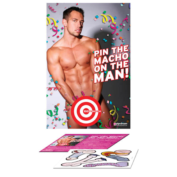 Bachelorette Party Favors Pin The Macho On The Man - Party Game-PD8204-00