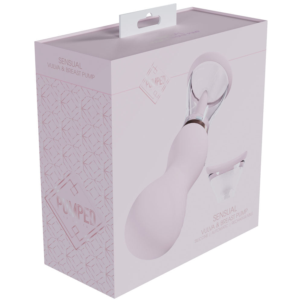 PUMPED Sensual Auto Vulva & Brest Pump - Pink - Pink USB Rechargeable Ladies Pump