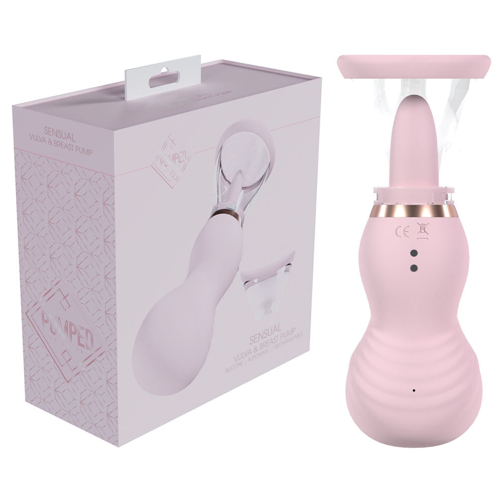 PUMPED Sensual Auto Vulva & Brest Pump - Pink - Pink USB Rechargeable Ladies Pump-PMP047PNK