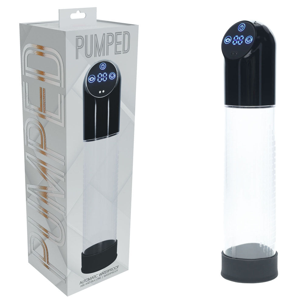 PUMPED Automatic Waterproof Pump - Black - Black/Clear USB Rechargeable Automatic Penis Pump-PMP056BLK