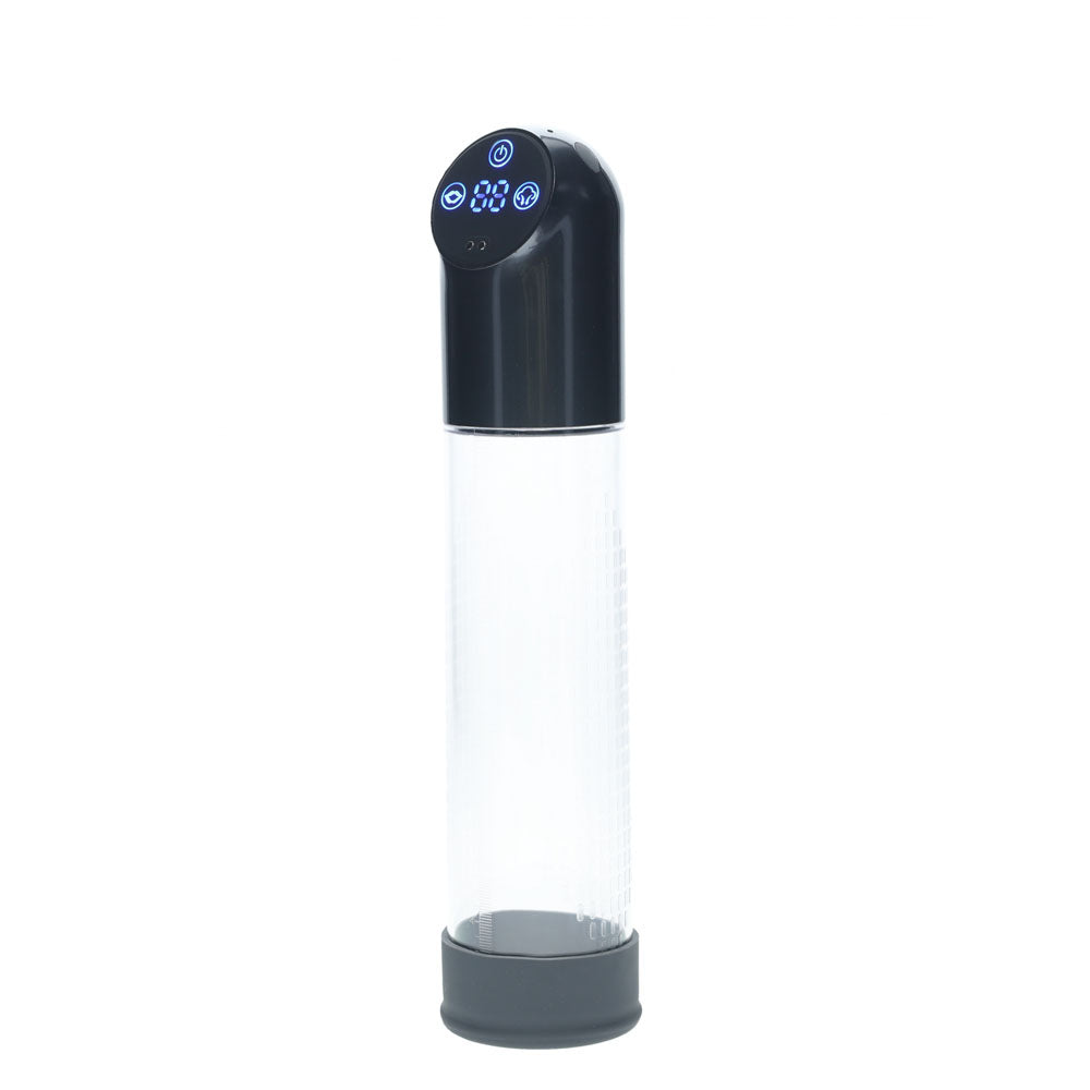 PUMPED Automatic Waterproof Pump - Gun Metal - Gunmetal/Clear USB Rechargeable Automatic Penis Pump-PMP056GUN