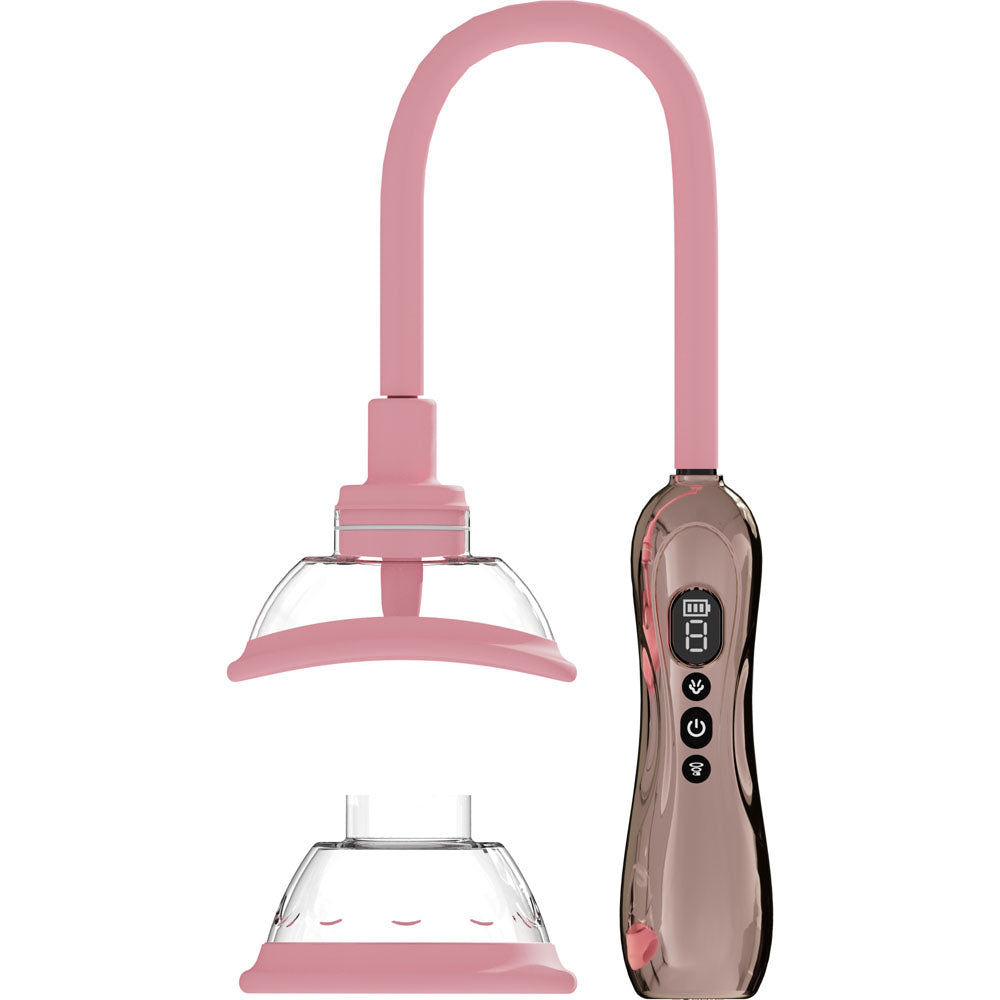 PUMPED Vulva & Breast Pump with Tongue Stimulator - Rose Gold - Rose Gold USB Rechargeable Ladi
