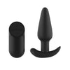 Passion Play Silicone Vibrating Butt Plug with Remote - Black 10.4 cm USB Rechargeable Vibratin