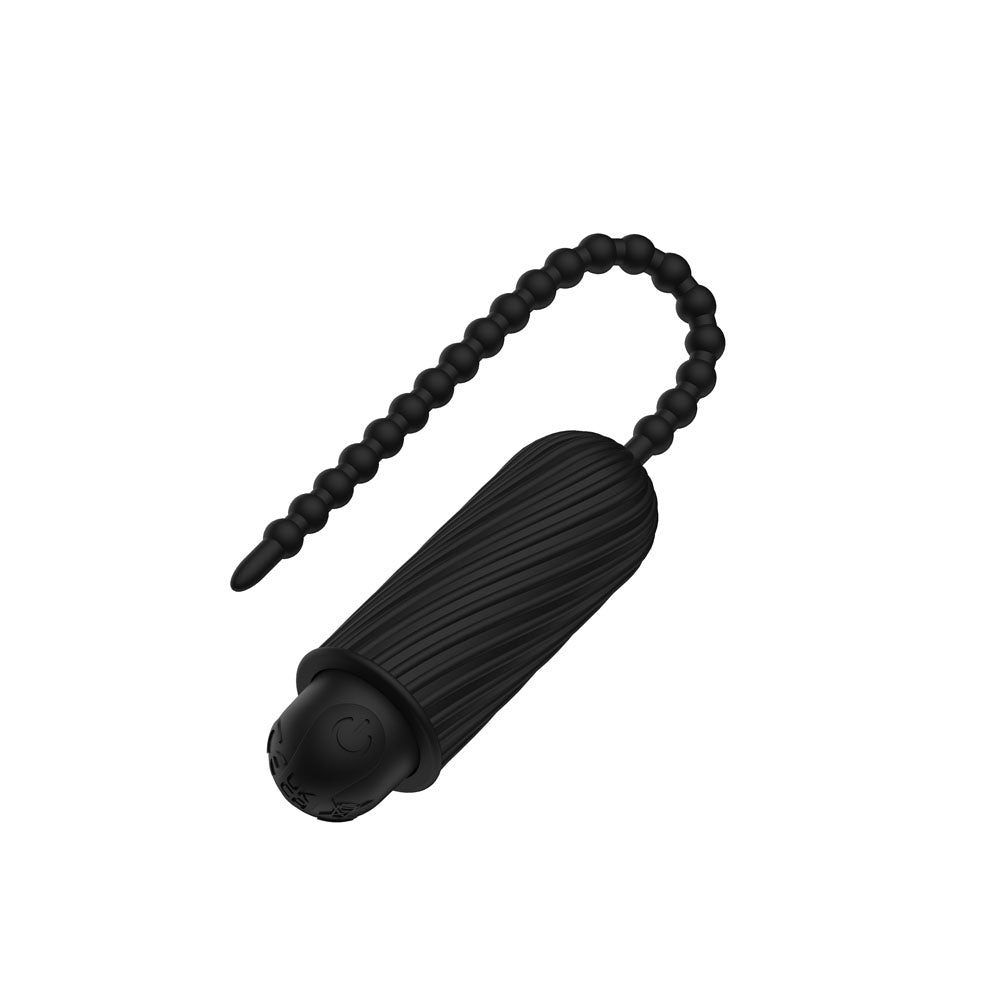 Passion Play Vibrating Silicone Sound - Black USB Rechargeable Vibrating Urethral Sound - PP0029