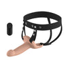 Passion Play Vibrating Smooth Hollow Strap-On - Flesh - Flesh 15.5 cm USB Rechargeable Vibratin