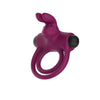 Passion Play Silicone Rabbit Vibrating Cockring - Purple USB Rechargeable Vibrating Penis and B