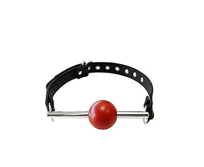 Leather Ball Gag with Stainless Steal-RBRG1165BRB
