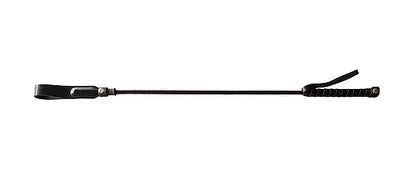 Black Long Riding Crop Slim Leather Tip-RCR1168
