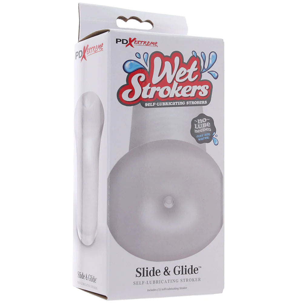 PDX Extreme Wet Stroker - Slide & Glide - Clear Vagina Stroker-RD442-20