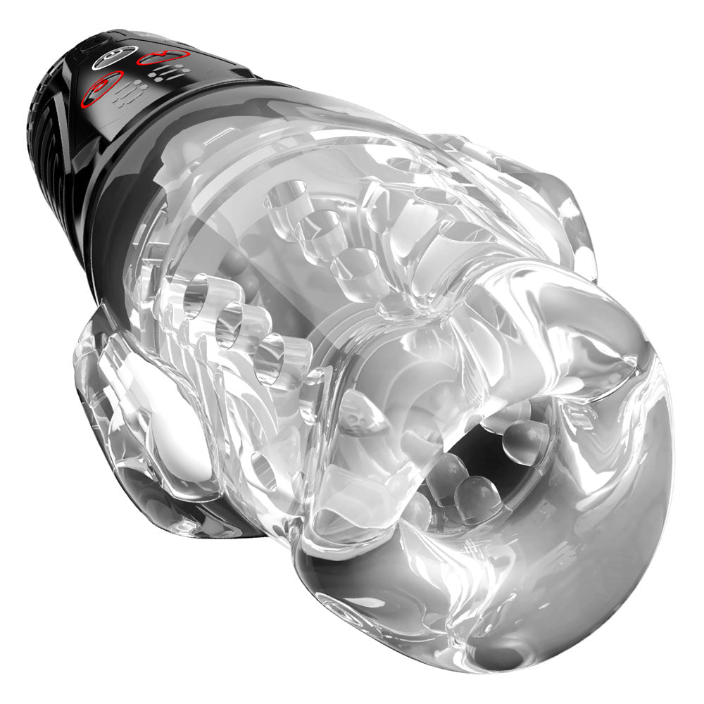 PDX Elite Ultra Milker Pro - Clear USB Rechargeable Vibrating & Sucking Auto Stroker