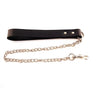 Leather Dog Lead with Chain - Black-RDL1136-BK