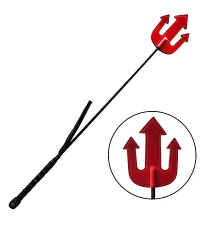 ROUGE LEATHER DEVILS RIDING CROP RED-RDRC1178RD