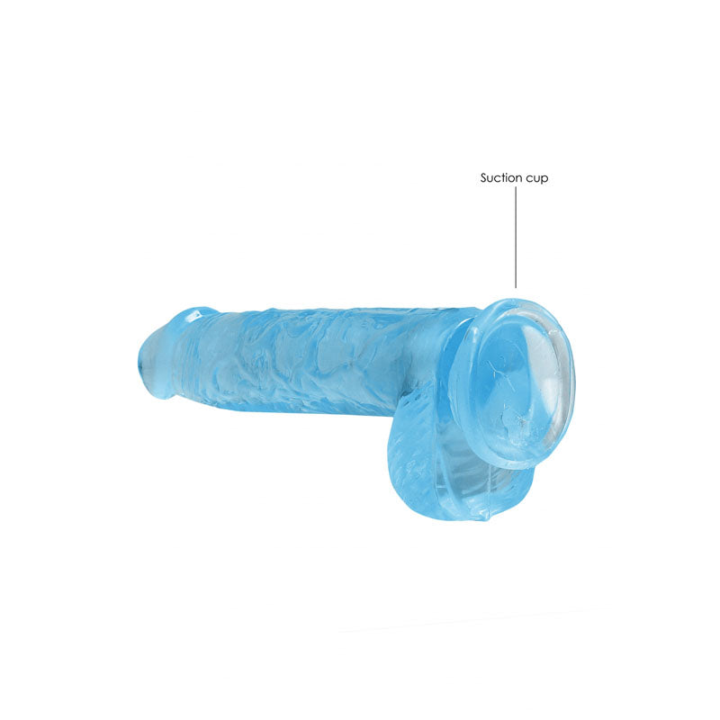 REALROCK 6 Realistic Dildo With Balls - Blue 15.2 cm Dong-REA090BLU