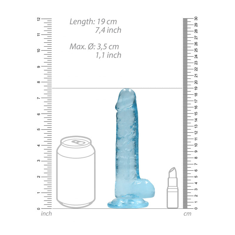 REALROCK 7 Realistic Dildo With Balls - Blue 17.8 cm Dong-REA091BLU