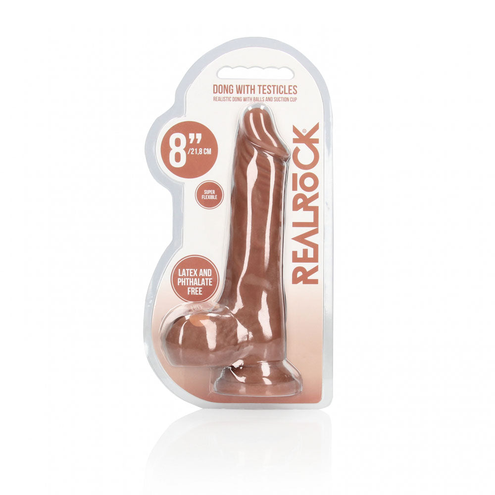 REALROCK 8 Realistic Dong with Balls - Tan - Tan 20.3 cm Dong - REA095TAN
