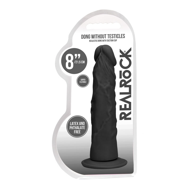 REALROCK 8 Realistic Dildo - Black 20.3 cm Dong - REA099BLK