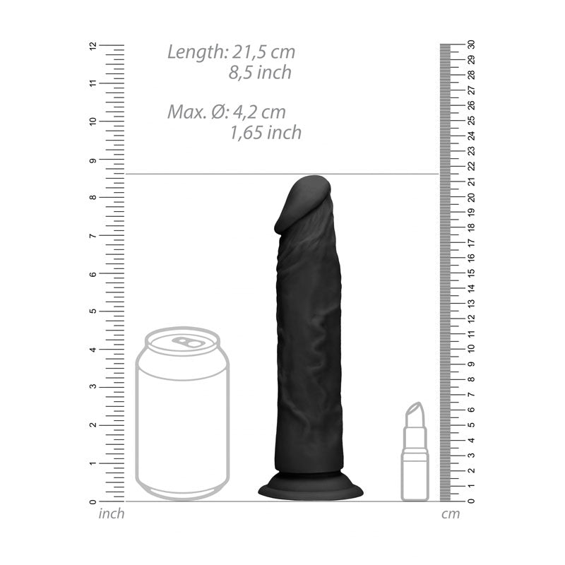 REALROCK 8 Realistic Dildo - Black 20.3 cm Dong - REA099BLK