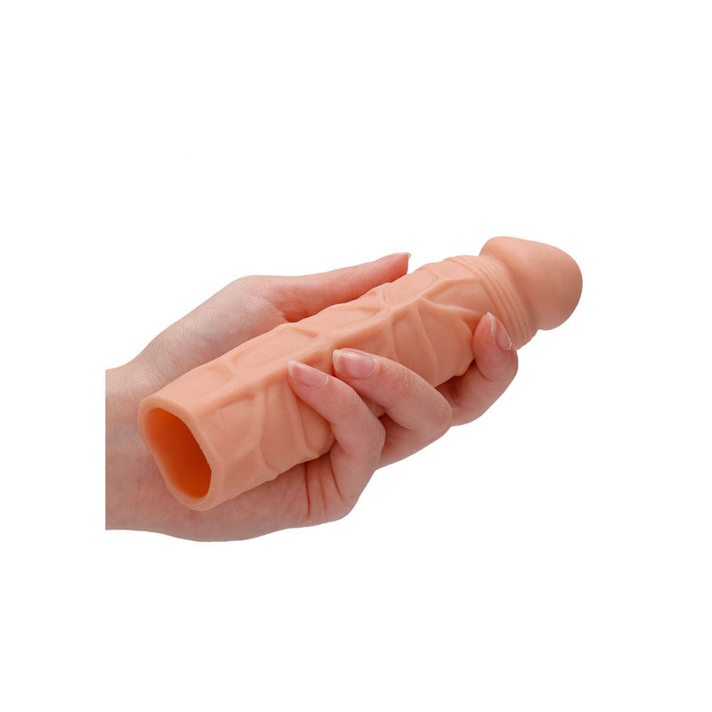 REALROCK 7 Penis Extender - Flesh 17.8 cm Penis Extension Sleeve-REA104FLE