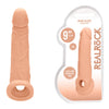 REALROCK 9 Realistic Penis Extender with Rings - Flesh 22.9 cm Penis Extension Sleeve-REA107FLE