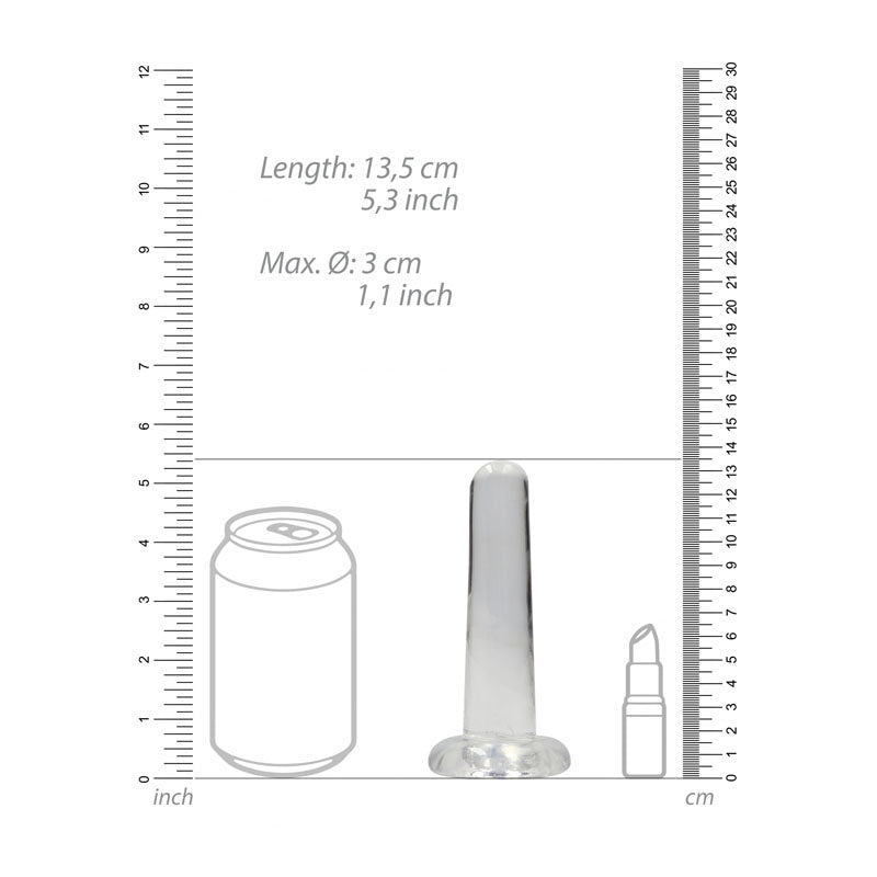 REALROCK Non Realistic Dildo With Suction Cup - 13.5 cm - Clear 13.5 cm Dong-REA108TRA