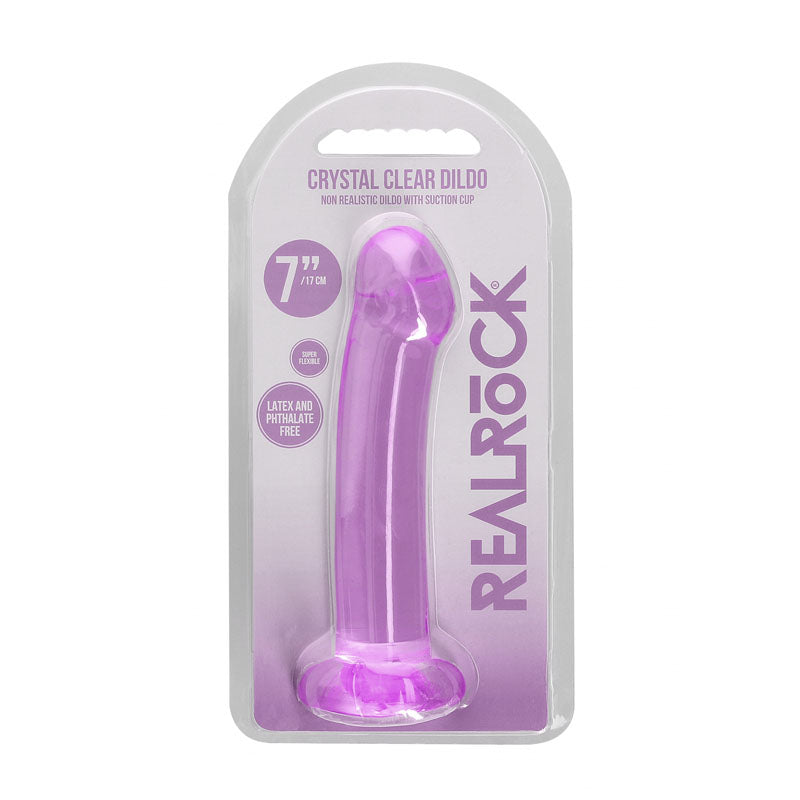 REALROCK Non Realistic Dildo With Suction Cup - 17 cm - Purple 17 cm Dong - REA111PUR