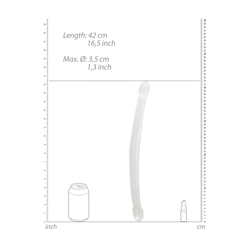 REALROCK Non Realistic Double Dong 17 - Clear 43 cm Double Dong - REA112TRA