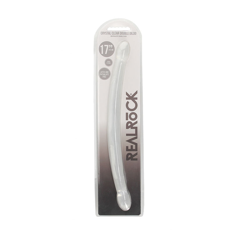 REALROCK Non Realistic Double Dong 17 - Clear 43 cm Double Dong - REA112TRA