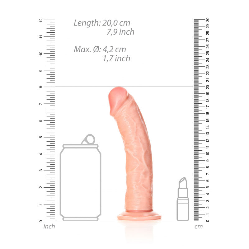 REALROCK Realistic Regular Curved Dildo with Suction Cup - 18 cm - Flesh 18 cm (7) Dong-REA117FLE