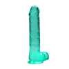 REALROCK Realistic Dildo With Balls 10 - Turquoise 25 cm Dong - REA130TUR