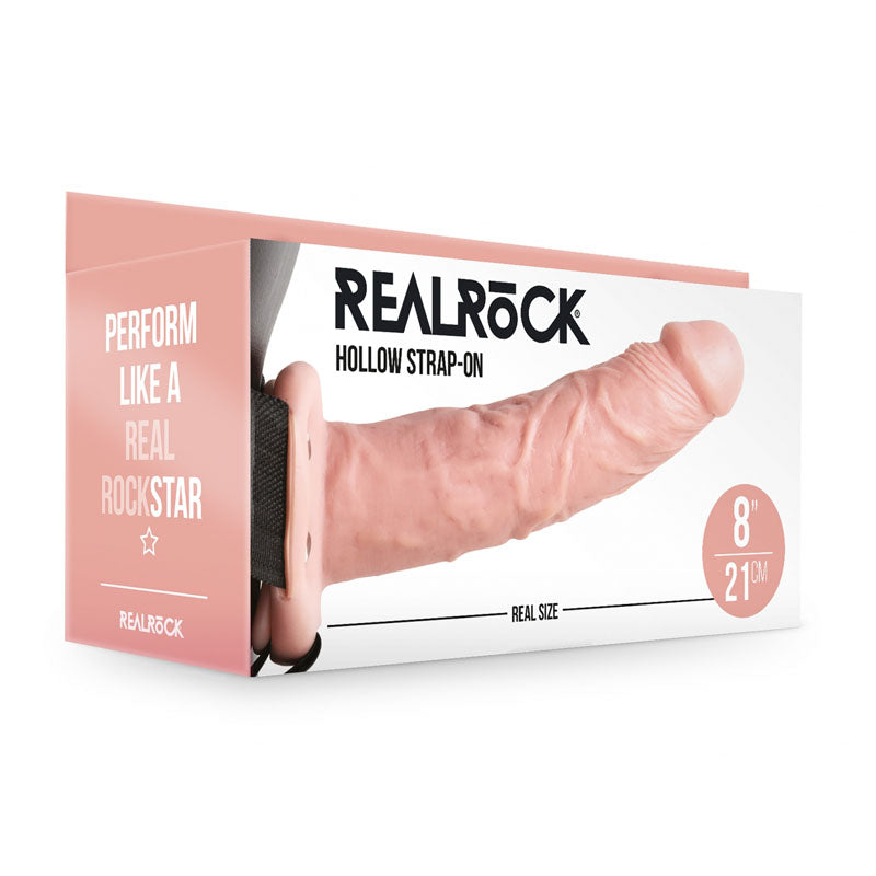 REALROCK Hollow Strap-on - 20.5 cm Flesh - Flesh 20.5 cm Hollow Strap-On-REA136FLE