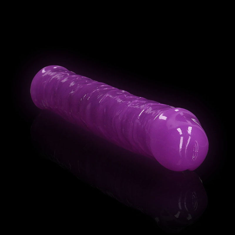 REALROCK 30 cm Double Dong Glow - Purple - Purple 30 cm (12) Double Dong-REA148GLOPUR