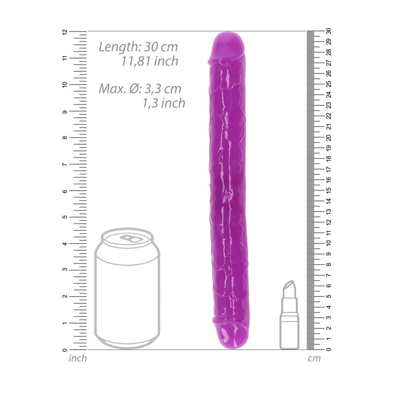 REALROCK 30 cm Double Dong Glow - Purple - Purple 30 cm (12) Double Dong-REA148GLOPUR