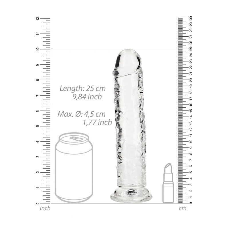 REALROCK 25 cm Straight Dildo - Clear - Clear 25 cm (10) Dong - REA154TRA