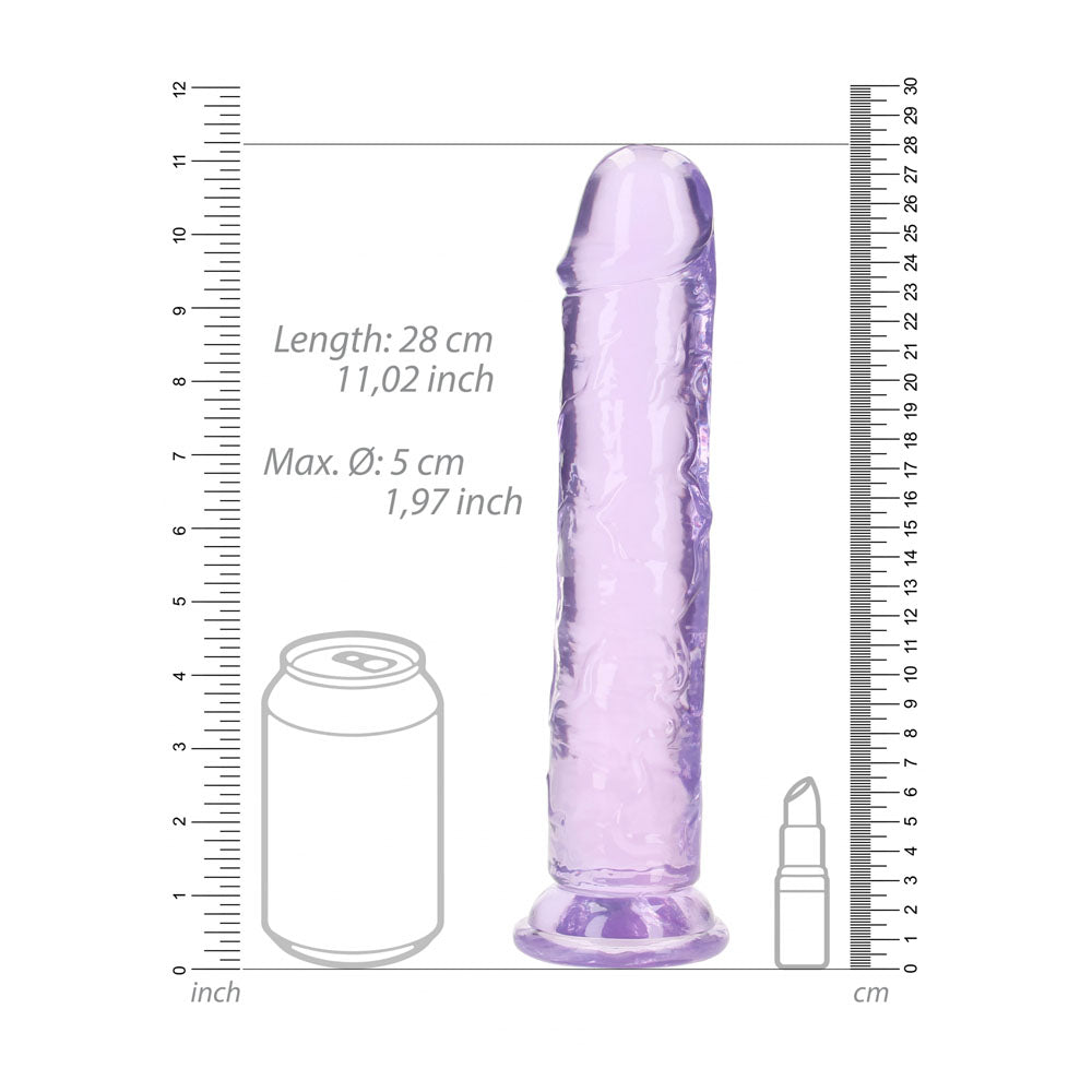 REALROCK 28 cm Straight Dildo - Purple - Purple 28 cm (10) Dong - REA155PUR