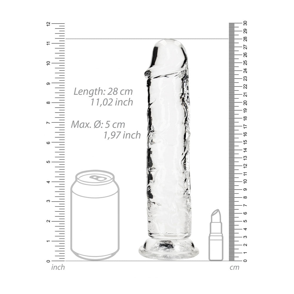 REALROCK 28 cm Straight Dildo - Transparent - Clear 28 cm (10) Dong - REA155TRA