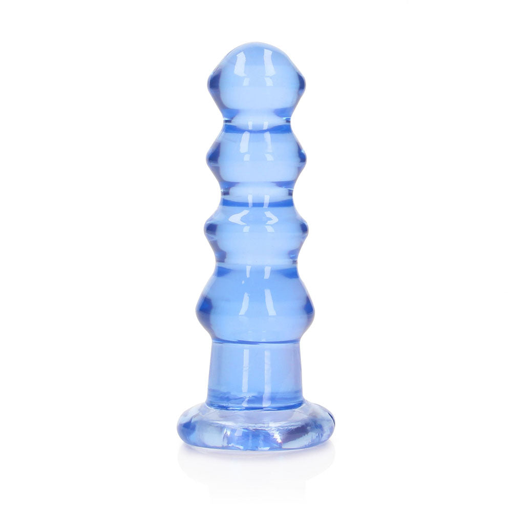 REALROCK 14 cm Curvy Anal Plug - Blue - Blue 14 cm (4.5) Butt Plug - REA158BLU