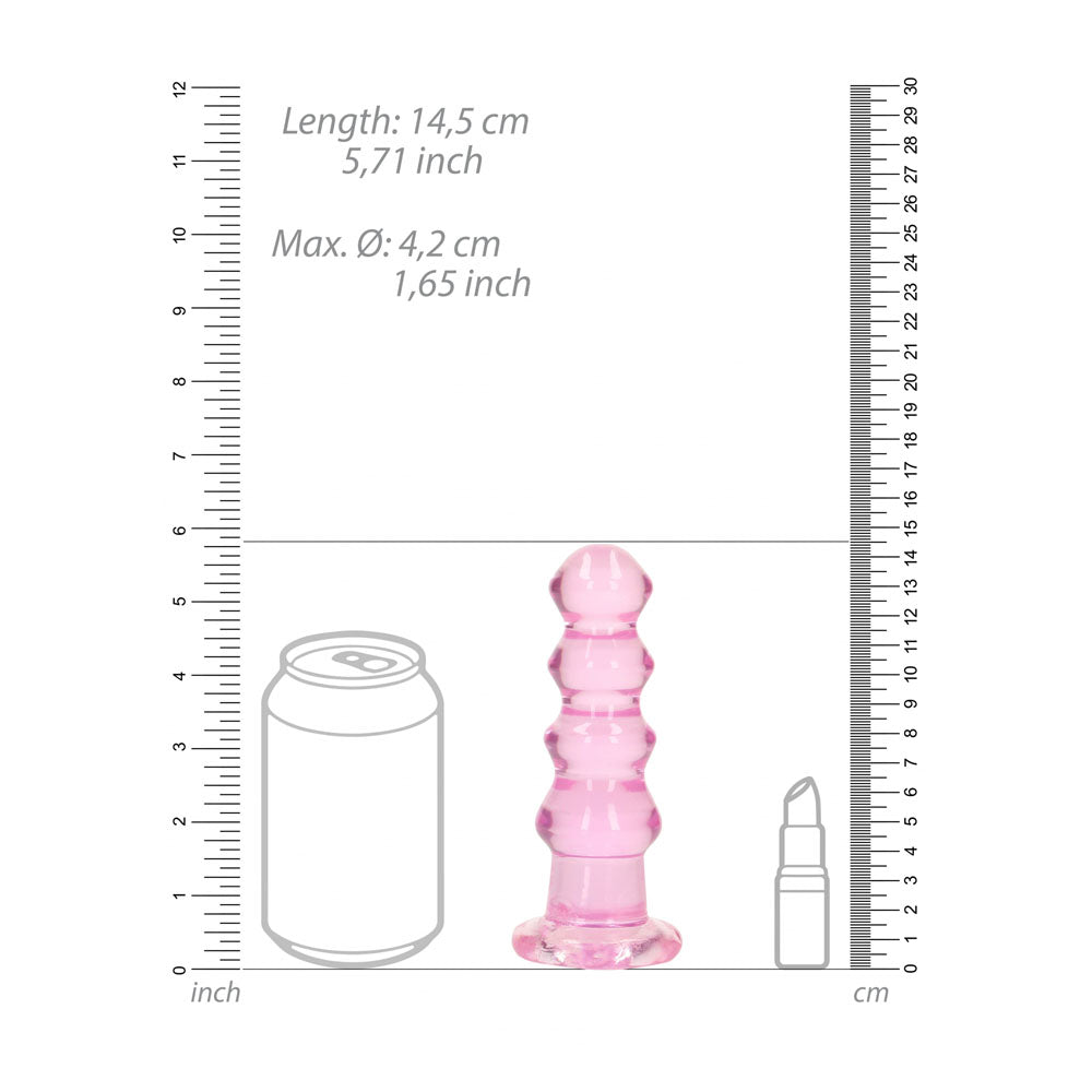 REALROCK 14 cm Curvy Anal Plug - Pink - Pink 14 cm (4.5) Butt Plug - REA158PNK