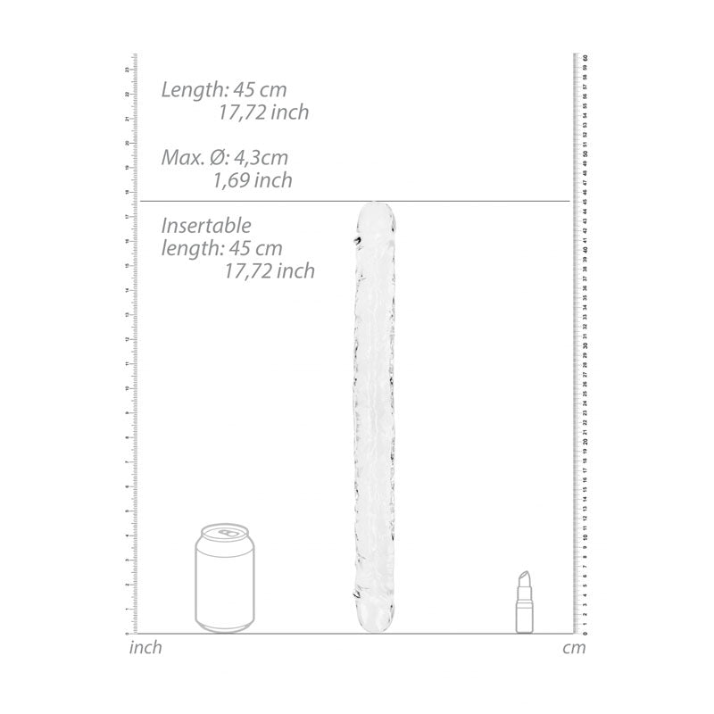 REALROCK 45 cm Double Dong - Clear - Clear 45 cm (18) Double Dong-REA160TRA