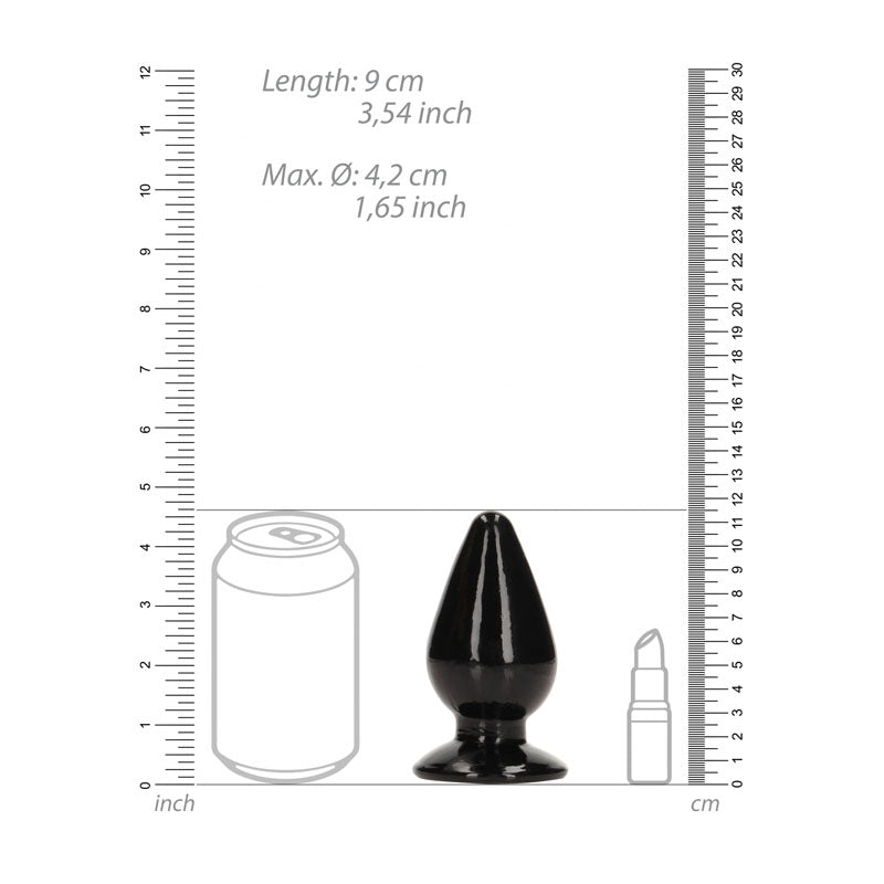 REALROCK 11.5 cm Anal Plug - Black - Black 11.5 cm (4.5) Butt Plug-REA162BLK