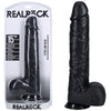 REALROCK 38cm Extra Long Dildo with Balls - Black - Black 38 cm (15) Extra Long Dong - REA165BLK