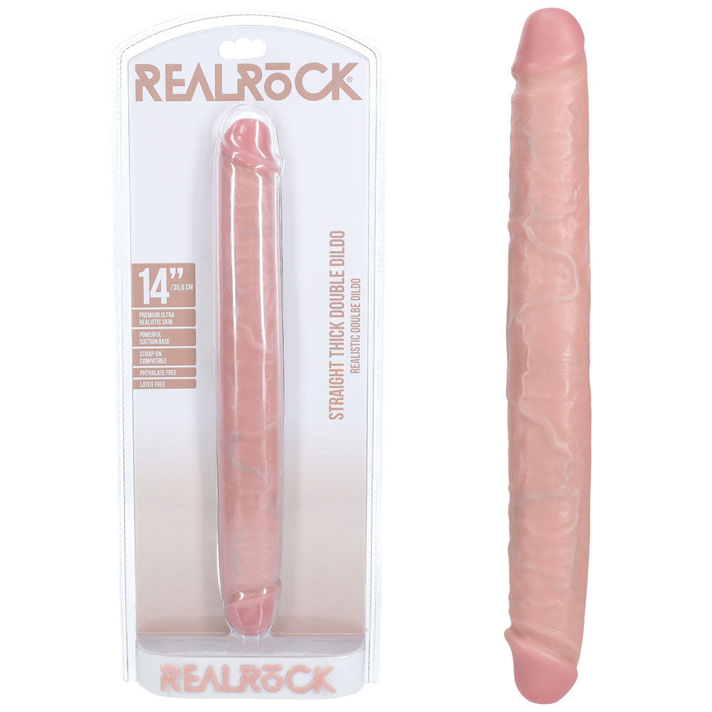 REALROCK 35cm Thick Double Dildo - Flesh - Flesh 35 cm (14) Thick Double Dong-REA185FLE