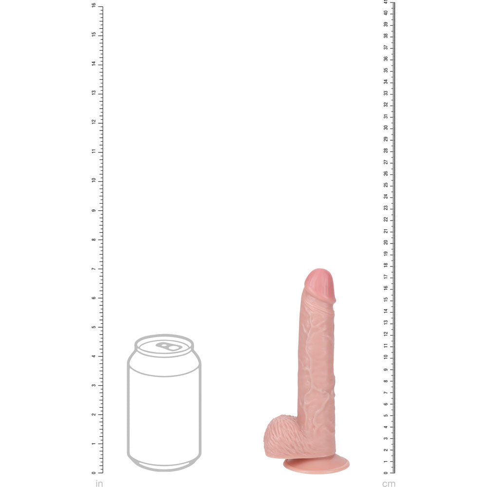 REALROCK 18cm Vibrating Cock + Balls - Flesh-(rea189fle)