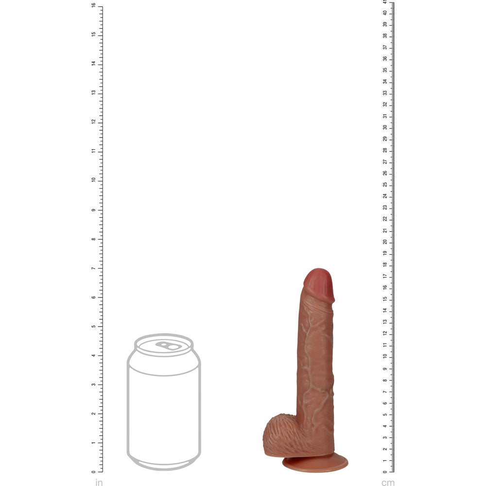 REALROCK 18cm Vibrating Cock + Balls - Tan-(rea189tan)