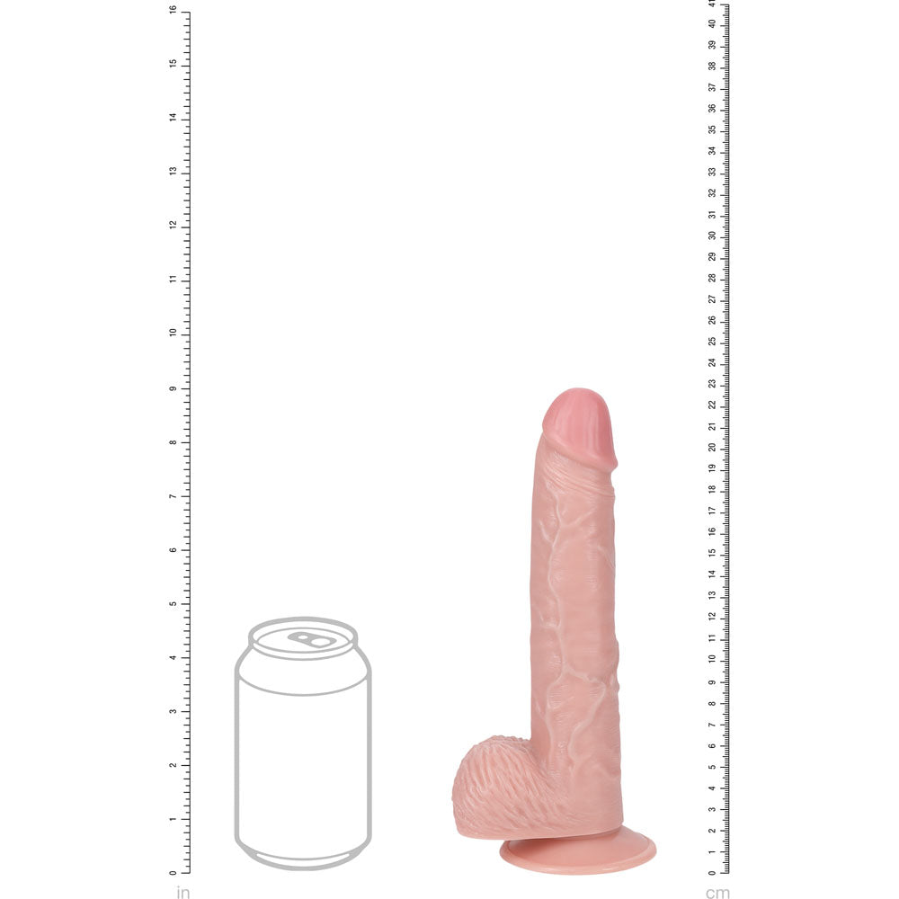 REALROCK 23cm Vibrating Cock + Balls - Flesh-(rea190fle)